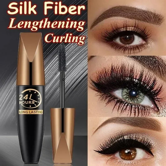 InjFiber-Mascara noir 5D imperméable pour femme, extension de cils allongée, maquillage cosmétique