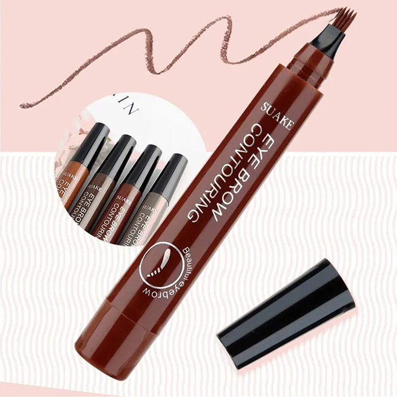 EyebloggPays l-Crayon à sourcils imperméable, longue durée, teinte naturelle, maquillage anti-taches, ne se décolore pas, facile à Piazza, cosmétique, 4 fourcommuniste