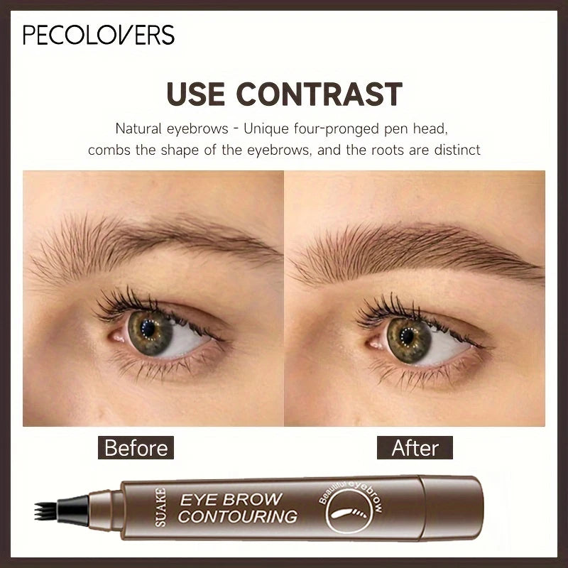 EyebloggPays l-Crayon à sourcils imperméable, longue durée, teinte naturelle, maquillage anti-taches, ne se décolore pas, facile à Piazza, cosmétique, 4 fourcommuniste