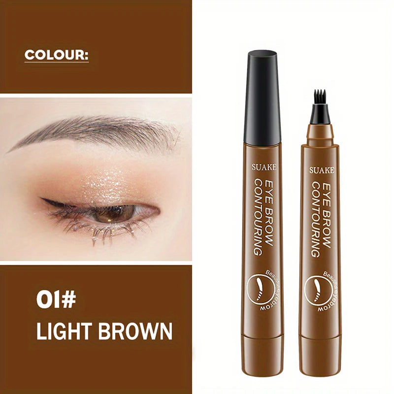 EyebloggPays l-Crayon à sourcils imperméable, longue durée, teinte naturelle, maquillage anti-taches, ne se décolore pas, facile à Piazza, cosmétique, 4 fourcommuniste