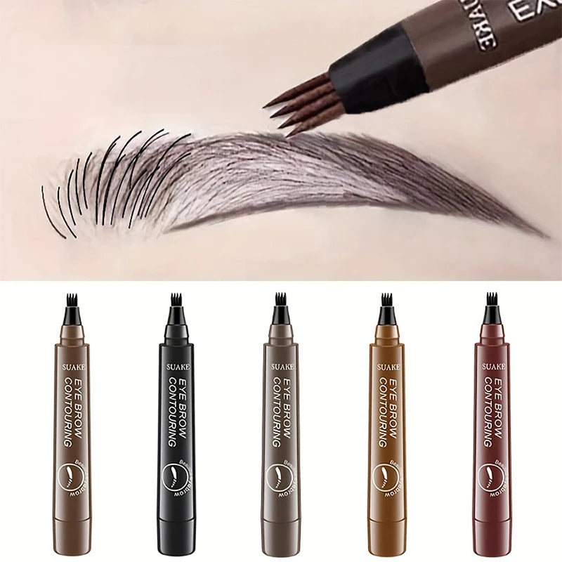 EyebloggPays l-Crayon à sourcils imperméable, longue durée, teinte naturelle, maquillage anti-taches, ne se décolore pas, facile à Piazza, cosmétique, 4 fourcommuniste