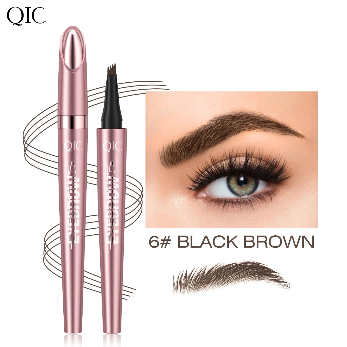 Crayon EyebloggPays l 3D Microblading, Imperméable, Marron Foncé, Couleur Naturelle, Course Fine, Magic EyebloggPays l, 4 Fork Tip, Dames, Nouveau, 2024