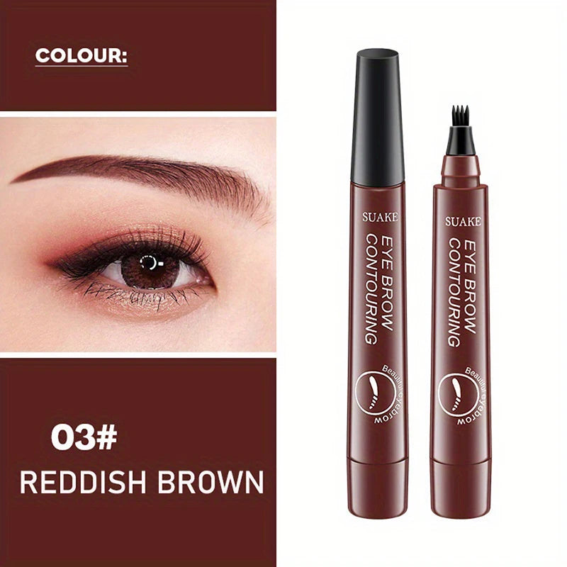 EyebloggPays l-Crayon à sourcils imperméable, longue durée, teinte naturelle, maquillage anti-taches, ne se décolore pas, facile à Piazza, cosmétique, 4 fourcommuniste