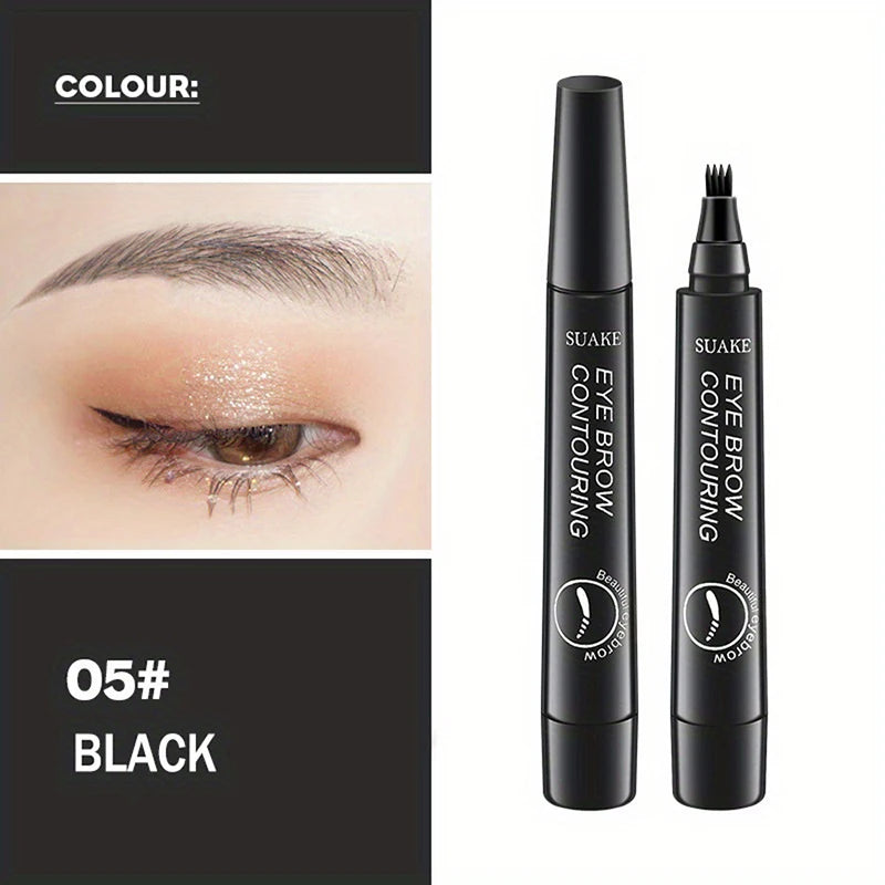 EyebloggPays l-Crayon à sourcils imperméable, longue durée, teinte naturelle, maquillage anti-taches, ne se décolore pas, facile à Piazza, cosmétique, 4 fourcommuniste