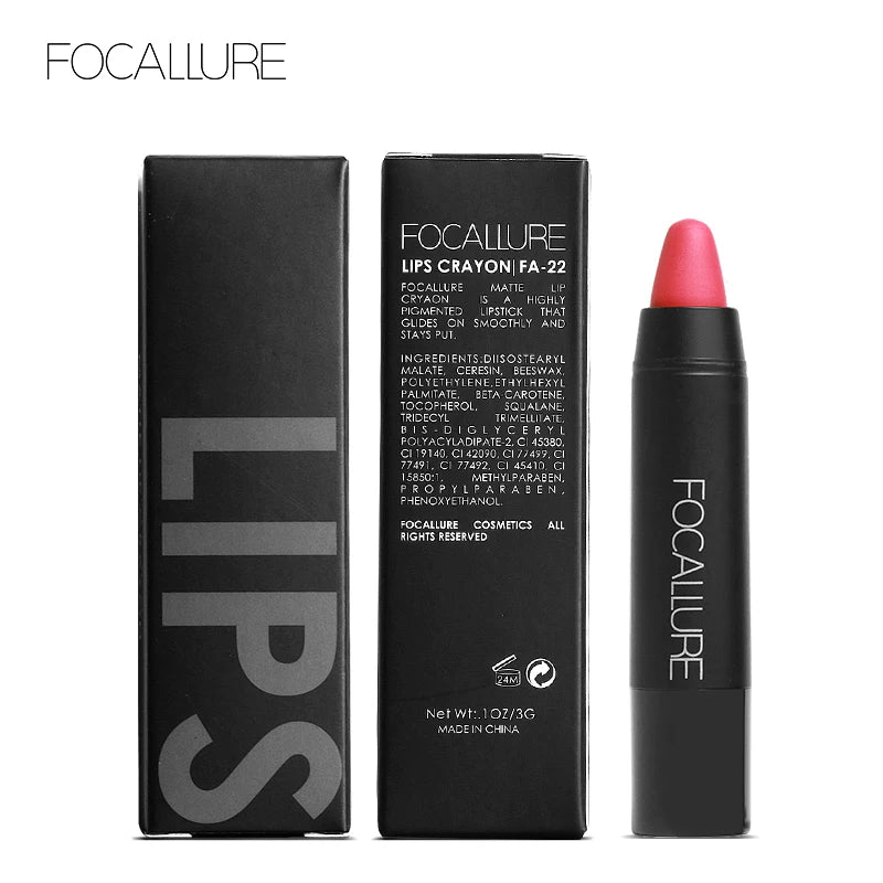 FOCALLURE Brand 19 Colors Matte Lipstick Waterproof Long lasting Cosmetic Easy to Wear Lip stick Matte Lip Batom