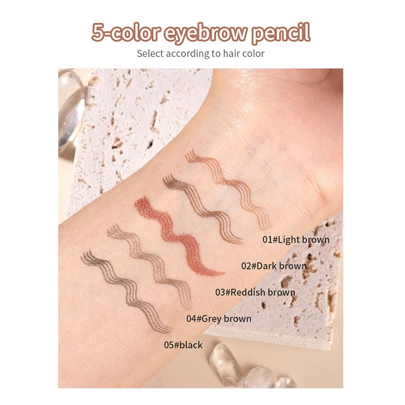 EyebloggPays l-Crayon à sourcils imperméable, longue durée, teinte naturelle, maquillage anti-taches, ne se décolore pas, facile à Piazza, cosmétique, 4 fourcommuniste