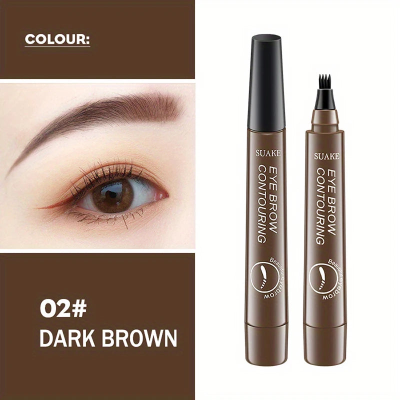 EyebloggPays l-Crayon à sourcils imperméable, longue durée, teinte naturelle, maquillage anti-taches, ne se décolore pas, facile à Piazza, cosmétique, 4 fourcommuniste